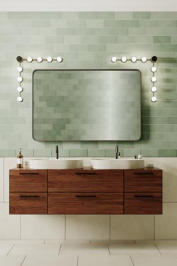 Backstage Corner matte black bathroom wall light 6 lights - Bathroom lighting by CVL Luminaires