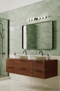 Backstage 6-light bathroom wall lamp in polished brass