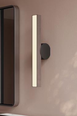 Callée V2 satin nickel and graphite bathroom wall lamp - Bathroom lighting by CVL Luminaires