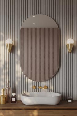 Cornet Bathroom wall light in polished copper