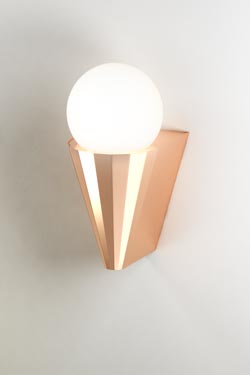 Cornet Bathroom wall light in polished copper - Bathroom lighting by CVL Luminaires