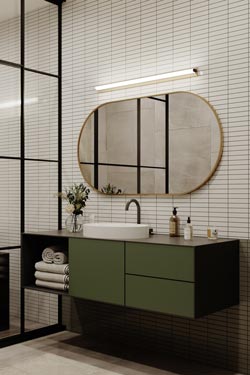 IP Metrop bathroom wall lamp in polished copper 32.5 cm