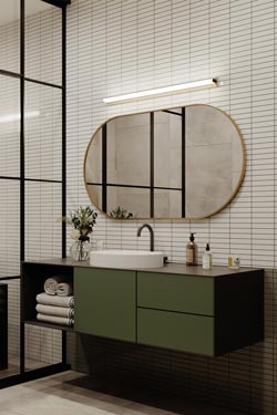 IP Metrop bathroom wall lamp in satined copper 32.5 cm