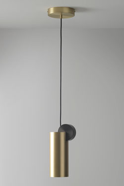 Calée V3 suspension design, cylindrique, graphite et dorée  - Suspension by CVL Luminaires