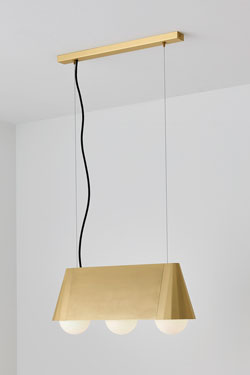 Cornet suspension rétro dorée 3 lumières - Suspension by CVL Luminaires