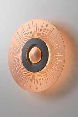 EARTH-SUN applique cuivre et graphite petit modèle