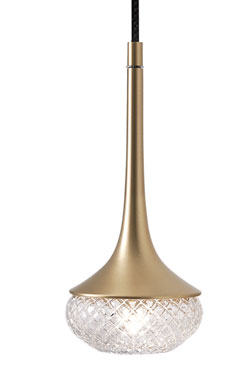 Flea suspension contemporaine en trompette dorée - Suspension by CVL Luminaires