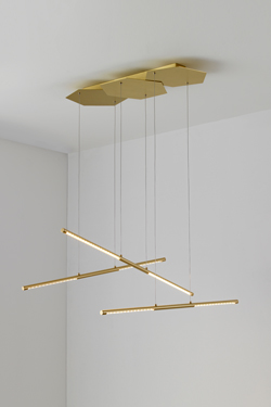 LINK triple pendant in satin brass, LED lighting - Pendants by CVL Luminaires