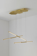 LINK triple pendant in satin brass, LED lighting - Pendants by CVL Luminaires