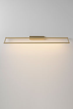 LINK 725 rectangular wall lamp in satin brass, LED lighting