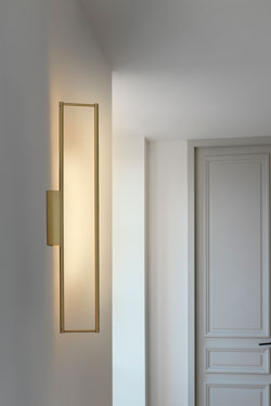 LINK 725 rectangular wall lamp in satin brass, LED lighting - Picture lighting by CVL Luminaires