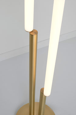 Signal duo lampadaire doré en laiton satiné