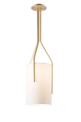 Suspension Arborescence XXS, laiton satiné, abat-jour en Drop Paper  - Suspension by CVL Luminaires
