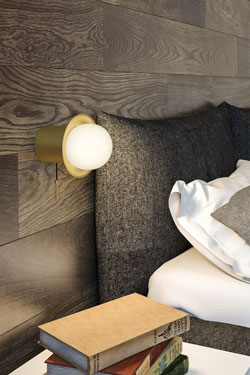 aned small gold wall light with pull cord