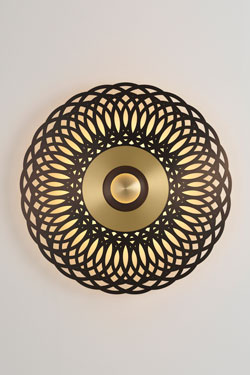 Atmos Lace large black and gold mandala wall lamp - Wall lights by CVL Luminaires