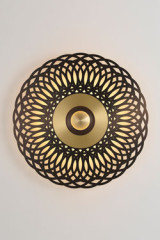 Atmos Lace large black and gold mandala wall lamp - Wall lights by CVL Luminaires