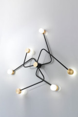 Constellation wall lamp, design, solid brass and blown glass, graphite and gold - Wall lights by CVL Luminaires