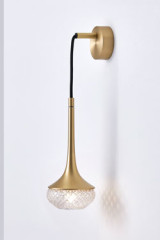 Flea contemporary wall light in gold trumpet - Wall lights by CVL Luminaires