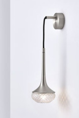 Flea sconce in satin nickel trumpet - Wall lights by CVL Luminaires