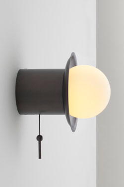 Janed glass ball wall light with pull cord