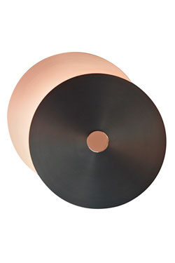 Wall lamp Eclipse 2 discs polished copper-graphite-copper polished small model - Wall lights by CVL Luminaires