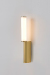 Signal 345 neon light fitting in tube and satin brass - Wall lights by CVL Luminaires