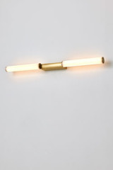 Signal 720 double neon wall light in satin brass - Wall lights by CVL Luminaires