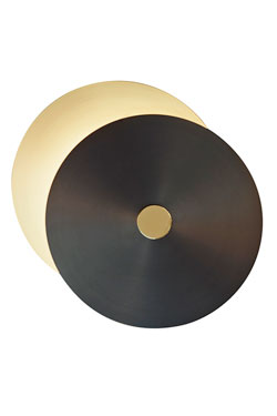 Small wall lamp 2 discs, satin brass-graphite-polished brass - Wall lights by CVL Luminaires