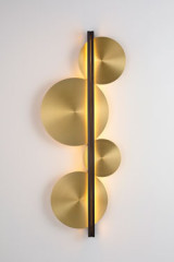 Strate Moon disc wall lamp in satined brass - Wall lights by CVL Luminaires