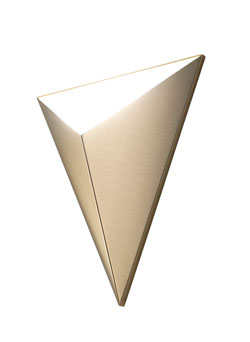 Tetra wall lamp in satined brass and LED lighting