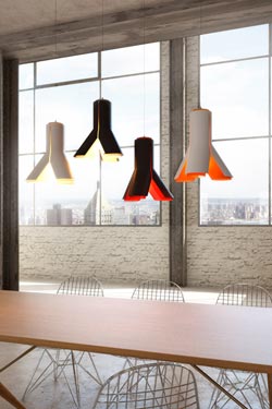 Boky, small black pendant lamp, white interior