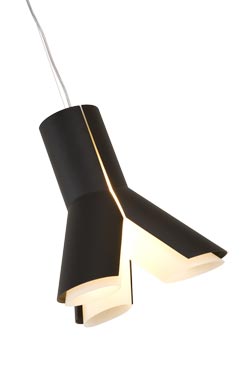 Boky, small black pendant lamp, white interior - Pendants by Dark