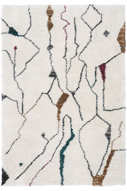 Fragmance violet tapis graphique sur fond écru 135x190 cm - Tapis contemporain by Edito Paris