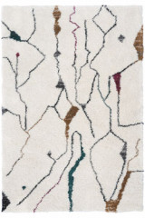 Fragmance violet tapis graphique sur fond écru 135x190 cm - Tapis contemporain by Edito Paris