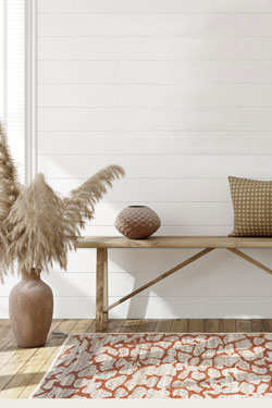 Gold Sand tapis terracotta et toile de jute naturelle 120x170cm
