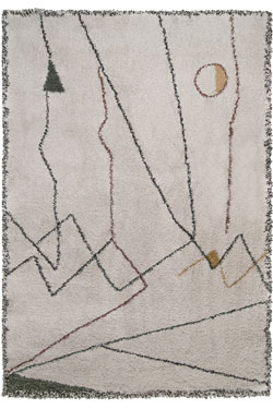 Mirro jaune et vert tapis contemporain sur fond écru 160x230cm - Tapis contemporain by Edito Paris