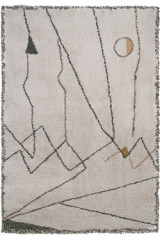 Mirro jaune et vert tapis contemporain sur fond écru 160x230cm - Tapis contemporain by Edito Paris