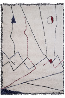 Mirro rouge et bleu tapis contemporain sur fond écru 160x230cm - Tapis contemporain by Edito Paris