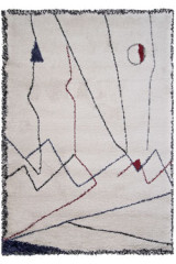 Mirro rouge et bleu tapis contemporain sur fond écru 160x230cm - Tapis contemporain by Edito Paris