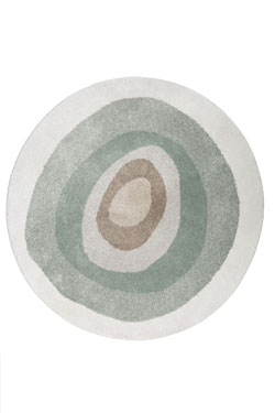 Organik tapis rond ton dominant vert, anneaux concentriques - Tapis contemporain by Edito Paris