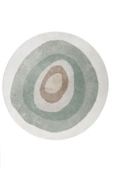 Organik tapis rond ton dominant vert, anneaux concentriques - Tapis contemporain by Edito Paris