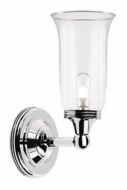 Applique de salle de bain forme vase en chrome et verre transparent Austen 2 - Salle de bains by Elstead Lighting