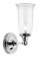 Applique de salle de bain forme vase en chrome et verre transparent Austen 2 - Salle de bains by Elstead Lighting