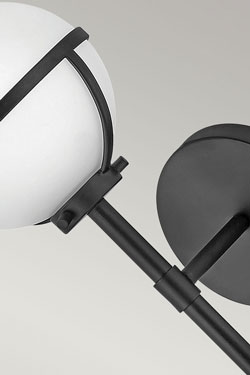 Applique de salle de bain noire et blanche Hollis