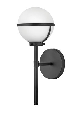 Applique de salle de bain noire et blanche Hollis - Salle de bains by Elstead Lighting