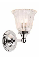 Applique en chrome et verre cannelé forme vase pour salle de bain Austen 3 - Salle de bains by Elstead Lighting