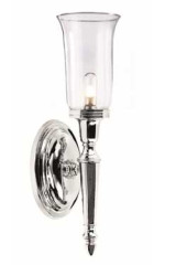Applique murale chromée salle de bain flambeau lisse et verre transparent Dryden 2 - Salle de bains by Elstead Lighting