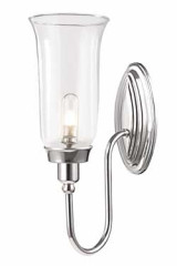 Applique murale salle de bain tige de chrome et verre transparent Blake 2 - Salle de bains by Elstead Lighting