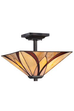 Asheville plafonnier Pyramide en Tiffany - Plafonnier by Elstead Lighting