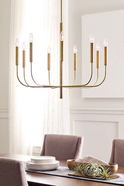 Brianna lustre chandelier 9 lumières doré